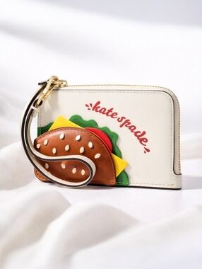 Kate Spade Burger Wristlet Wallet NWT Rare Novelty Snack Bar Bag